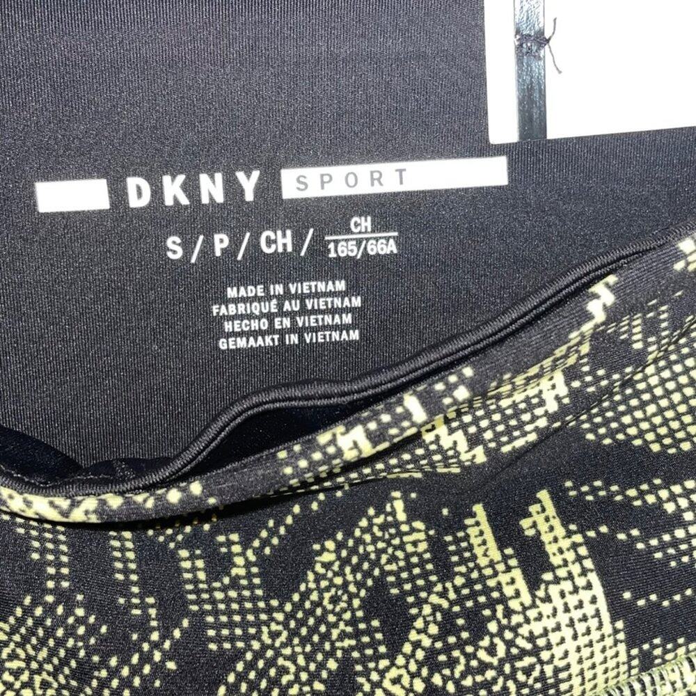 Dkny Sport Pixel Palm-Print High-Waist Bike Shorts Black, green S - Picture 9 of 11